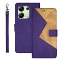 For Xiaomi Redmi Note 13 4G Global idewei Two-color Splicing Leather Phone Case(Purple)
