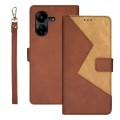 For Xiaomi Redmi Note 13C idewei Two-color Splicing Leather Phone Case(Brown)