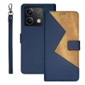 For Xiaomi Redmi Note 13 5G idewei Two-color Splicing Leather Phone Case(Blue)
