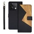 For Xiaomi Redmi Note 13 5G idewei Two-color Splicing Leather Phone Case(Black)