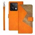 For Xiaomi Redmi Note 13 5G idewei Two-color Splicing Leather Phone Case(Orange)