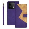 For Xiaomi Redmi Note 13 5G idewei Two-color Splicing Leather Phone Case(Purple)