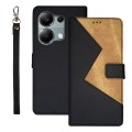 For Xiaomi Redmi Note 13 Pro 4G idewei Two-color Splicing Leather Phone Case(Black)