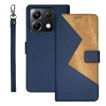 For Xiaomi Poco X6 5G idewei Two-color Splicing Leather Phone Case(Blue)