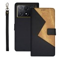 For Xiaomi Poco X6 Pro 5G idewei Two-color Splicing Leather Phone Case(Black)