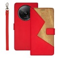 For Xiaomi Redmi A3 4G idewei Two-color Splicing Leather Phone Case(Red)