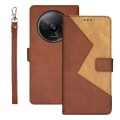 For Xiaomi Redmi A3 4G idewei Two-color Splicing Leather Phone Case(Brown)