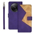 For Xiaomi Redmi A3 4G idewei Two-color Splicing Leather Phone Case(Purple)