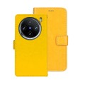 For vivo X100 Pro idewei Crazy Horse Texture Leather Phone Case(Yellow)