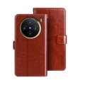 For vivo X100 idewei Crazy Horse Texture Leather Phone Case(Brown)