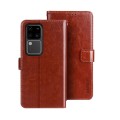For vivo V30 Pro idewei Crazy Horse Texture Leather Phone Case(Brown)