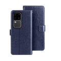 For vivo V30 Pro idewei Crazy Horse Texture Leather Phone Case(Blue)