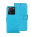 For Xiaomi 13T / 13T Pro idewei Crazy Horse Texture Leather Phone Case(Sky Blue)