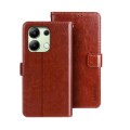 For Xiaomi Redmi Note 13 4G Global idewei Crazy Horse Texture Leather Phone Case(Brown)