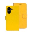 For Xiaomi Redmi 13C idewei Crazy Horse Texture Leather Phone Case(Yellow)