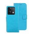 For Xiaomi Redmi Note 13 5G idewei Crazy Horse Texture Leather Phone Case(Sky Blue)