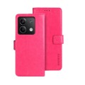 For Xiaomi Redmi Note 13 5G idewei Crazy Horse Texture Leather Phone Case(Rose Red)