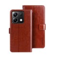 For Xiaomi Poco X6 5G idewei Crazy Horse Texture Leather Phone Case(Brown)