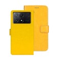 For Xiaomi Poco X6 Pro 5G idewei Crazy Horse Texture Leather Phone Case(Yellow)