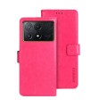 For Xiaomi Poco X6 Pro 5G idewei Crazy Horse Texture Leather Phone Case(Rose Red)