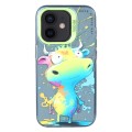 For iPhone 11 Animal Pattern Oil Painting Series PC + TPU Phone Case(Colorful Cattle)