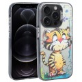 For iPhone 12 Pro Animal Pattern Oil Painting Series PC + TPU Phone Case(Colorful Cat)