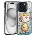 For iPhone 15 Animal Pattern Oil Painting Series PC + TPU Phone Case(Colorful Tiger)