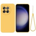For OnePlus 12 Pure Color Liquid Silicone Shockproof Phone Case(Yellow)