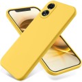 For Honor X5 Plus Pure Color Liquid Silicone Shockproof Phone Case(Yellow)