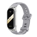 For Xiaomi Mi Band 8 Mijobs CS Case Flat Hole Silicone Watch Band(Grey Silver)