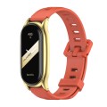For Xiaomi Mi Band 8 Mijobs Plus Case Flat Hole Silicone Watch Band(Orange Gold)