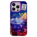 For iPhone 15 Pro Orange TPU Hybrid PC Phone Case(Purple)