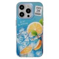 For iPhone 15 Pro Orange TPU Hybrid PC Phone Case(Blue)