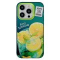For iPhone 15 Pro Orange TPU Hybrid PC Phone Case(Green)