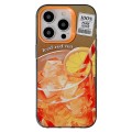For iPhone 15 Pro Orange TPU Hybrid PC Phone Case(Brown)