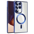For Samsung Galaxy Note20 Ultra CD Texture Plating TPU MagSafe Phone Case with Lens Film(Royal Blue)