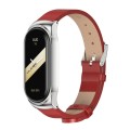 For Xiaomi Mi Band 8 Mijobs CS Case Microfiber PU Leather Watch Band(Red Silver)