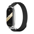 For Xiaomi Mi Band 8 Mijobs Plus Case Nylon Breathable Watch Band(Black Silver)