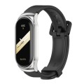 For Xiaomi Mi Band 8 Mijobs CS Case Silicone Watch Band(Black Silver)