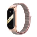For Xiaomi Mi Band 8 Mijobs CS Case Breathable Nylon Loop Watch Band(Pink Rose Gold)