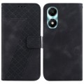 For Honor X5 Plus / Play 40C 7-shaped Embossed Leather Phone Case(Black)