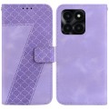 For Honor X6a 7-shaped Embossed Leather Phone Case(Purple)