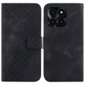For Honor X6a 7-shaped Embossed Leather Phone Case(Black)