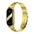 For Xiaomi Mi Band 8 Mijobs Plus Case Seven Bead Metal Stainless Steel Watch Band(Gold)