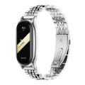 For Xiaomi Mi Band 8 Mijobs Plus Case Seven Bead Metal Stainless Steel Watch Band(Silver)
