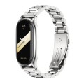 For Xiaomi Mi Band 8 Mijobs Plus Case Three Bead Metal Stainless Steel Watch Band(Silver)