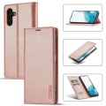 For Samsung Galaxy A35 5G LC.IMEEKE Strong Magnetism Microfiber Leather Phone Case(Rose Gold)