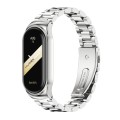 For Xiaomi Mi Band 8 Mijobs CS Case Three Bead Metal Stainless Steel Watch Band(Silver)