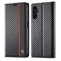 For Samsung Galaxy A15 5G LC.IMEEKE Carbon Fiber Leather Phone Case(Vertical Black)