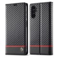 For Samsung Galaxy A35 5G LC.IMEEKE Carbon Fiber Leather Phone Case(Horizontal Black)